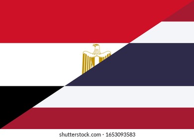 bandera de Egipto y Tailandia. fondo vectorial