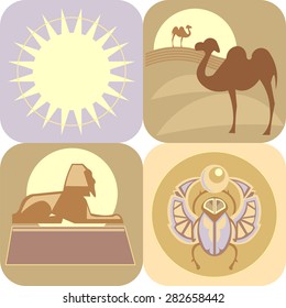 Egypt, tourism, travel, vector icons 