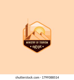 Egypt Travel badge. tourism adventure emblems