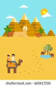 Egypt travel and tourism,time to travel.vector illustration