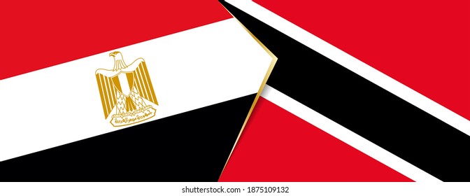 Egypt and Trinidad and Tobago flags, two vector flags symbol of relationship or confrontation.