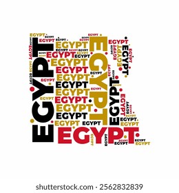 Egypt typography map illustration design