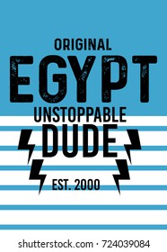 egypt unstoppable dude,t-shirt print poster vector illustration