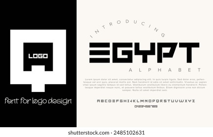 Egypt vector alphabet font for logo design