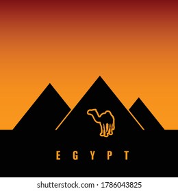 egypt vector with camel in colorful