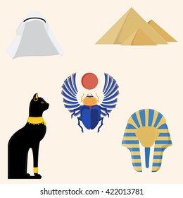 Egypt Vector Icon Set Pyramids Giza Stock Vector (Royalty Free ...