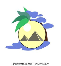 Egypt vector logo pyramids resort