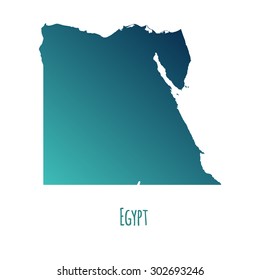Egypt vector map with color gradient and caption on white background. Can be used as element of your infographics or presentation