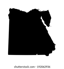 Egypt vector map silhouette isolated on white background. High detailed illustration. Country in North Africa. Egypt map silhouette.