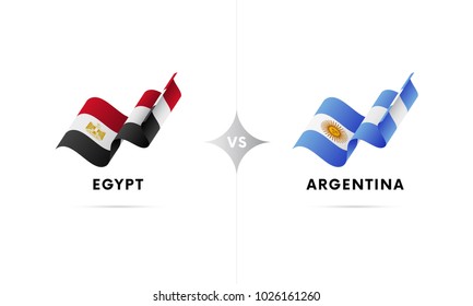 Egypt versus Argentina. Football. Vector illustration.