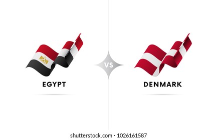 Egypt versus Denmark. Football. Vector illustration.