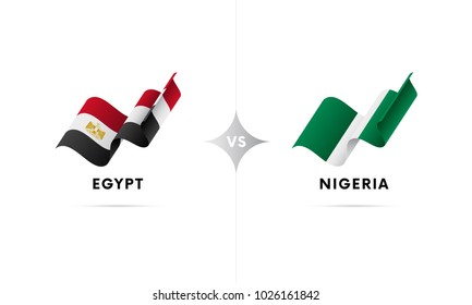 Egypt versus Nigeria. Football. Vector illustration.