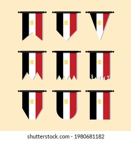 Egypt vertical banners isolated on Beige. Flat style vector illustration.
