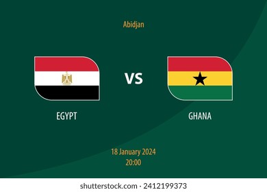 Egypt vs Ghana football scoreboard broadcast template for soccer africa tournament 2023