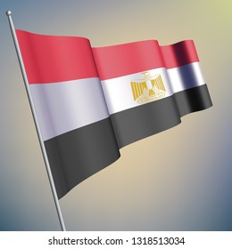 Egypt waving 3D flag. National symbol, realistic vector illustration. Eps10. - Vetorial