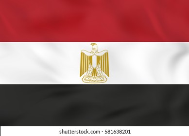 Egypt waving flag. Egypt national flag background texture. Vector illustration.