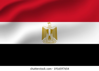 Egypt waving flag vector editable