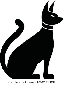 Egyptian Ancient Cat Vector Symbol,Sign , Icon on white background. Mau