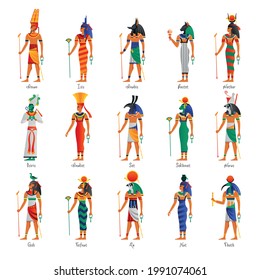 Egyptian Ancient Gods Deities Figures Pictures Stock Vector (Royalty ...