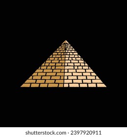 Egyptian Ancient Pyramid in Giza Icon Illustration Vector