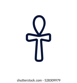 Egyptian ankh Minimalistic Flat Line Stroke Icon Pictogram Illustration