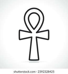 egyptian ankh outline icon isolated