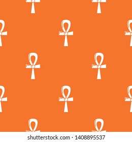 Egyptian ankh pattern vector orange for any web design best