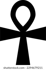 Egyptian ankh symbol colored black