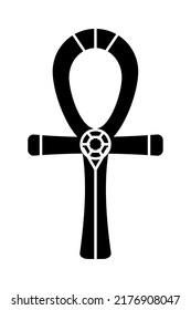 Egyptian Ankh Symbol On White Background