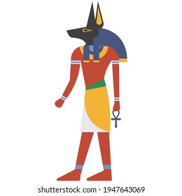 Egyptian Anubis god vector isolated on white