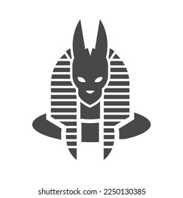 Egyptian anubis goddess icon isolated