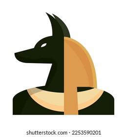 Egyptian anubis goddess icon isolated