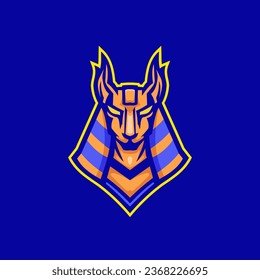 Egyptian Anubis Head Face For Esport and Sport Logo Mascot Isolated