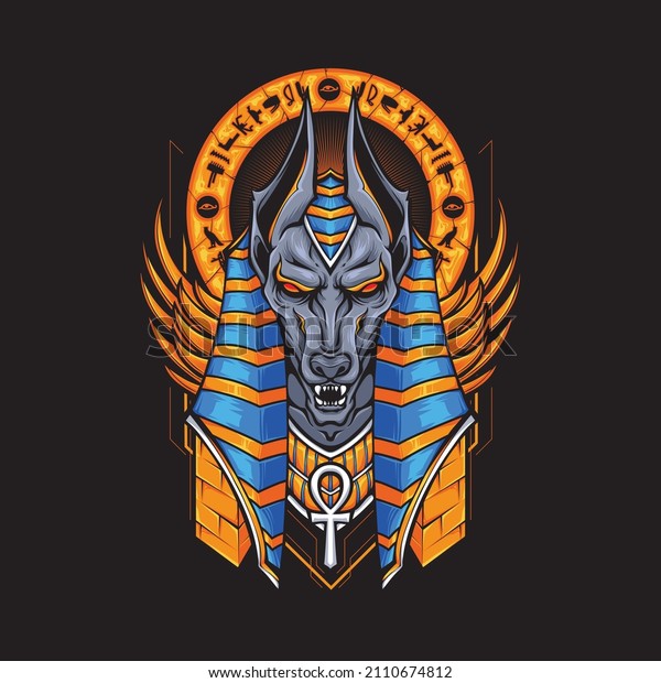 Egyptian Anubis Illustration Tshirt Design Stock Vector (royalty Free 