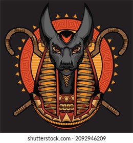 Egyptian anubis symbol logo design