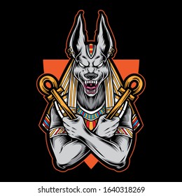 egyptian anubis vector logo illustration