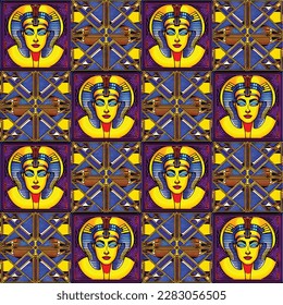 Egyptian art seamless pattern for fashion, craft