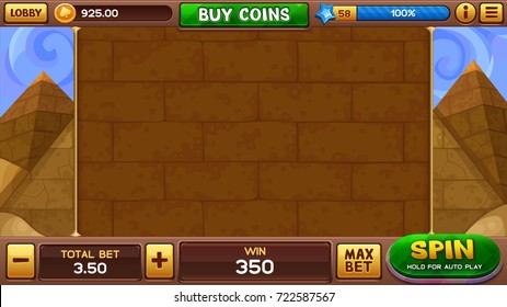 Egyptian background for slots game. Vector illustration