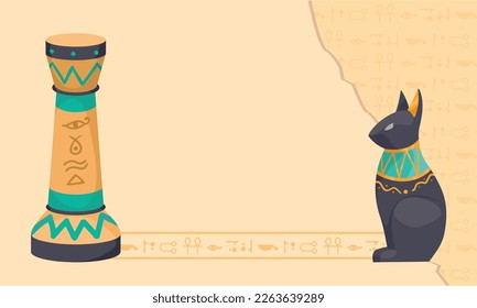 iconos gitanos de bastet y columnas