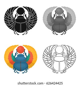 Egyptian beetle ancient egyptsingle icons in cartoon style. Big single of ancient egypt vector illustration symbol