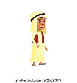 egyptian boy kid walking on urban street cartoon vector. egyptian boy kid walking on urban street character. isolated flat cartoon illustration