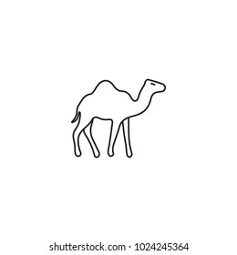 Egyptian camel icon in line style. Egypt camel object vector illustration isolated on white background. Element of Egyptian culture and tradition
