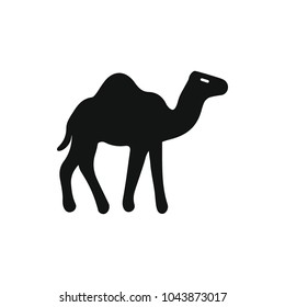 Egyptian camel icon in silhouette style. Egypt camel object vector illustration isolated on white background. Element of Egyptian culture and tradition