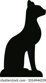 silueta de forma de vector negro de gatos egipcios