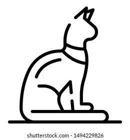 Egyptian cat icon. Outline egyptian cat vector icon for web design isolated on white background