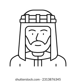 egyptian citizen line icon vector. egyptian citizen sign. isolated contour symbol black illustration