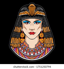 egyptian cleopatra vector logo illustration