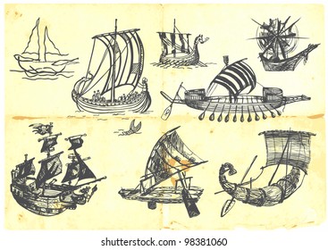Egyptian collection of images - symbols, religion, images, people - the converted drawing - hard line, black marker