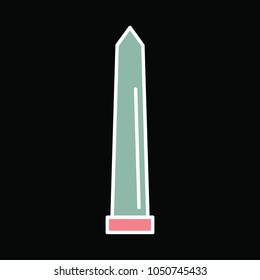 Egyptian column icon in cartoon style. Egyptian column object vector illustration isolated on black background. Element of Egyptian culture and tradition