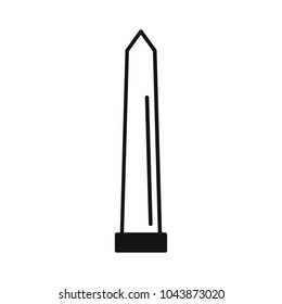 Egyptian column icon in silhouette style. Egypt column object vector illustration isolated on white background. Element of Egyptian culture and tradition